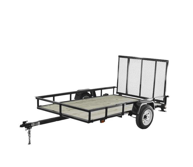 Carry-On Trailer 5-ft x 8-ft Treated Lumber Utility Trailer with Ramp Gate