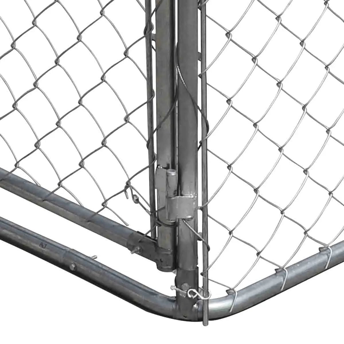 10’ x 10’ Outdoor Dog Kennel Playpen w/Cover, Outdoor Dog Runner, Pet Exercise House, Lockable Gate, 6’ Chain-Link Fence, TMG-DCP1010