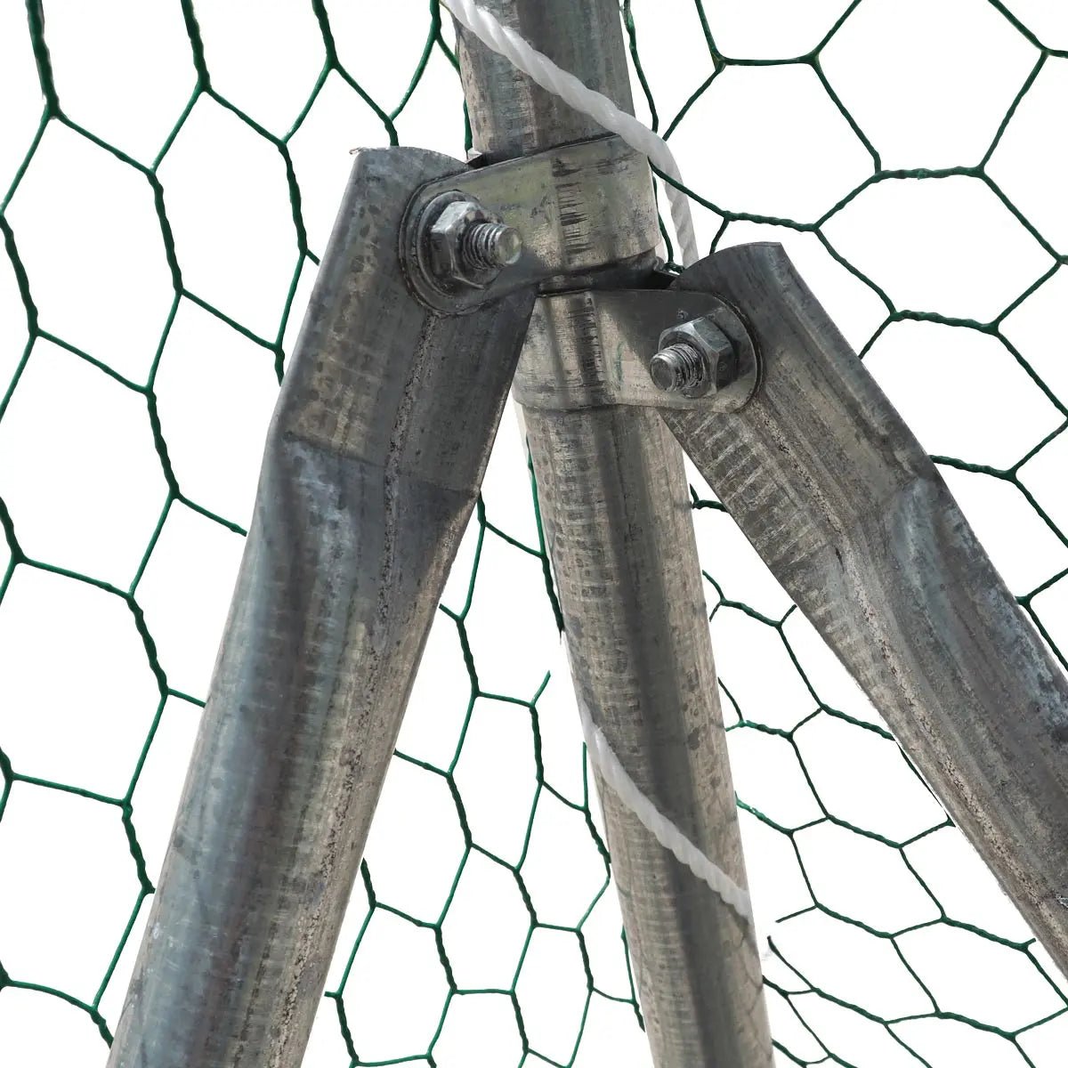 10’ x 40’ Wire Mesh Chicken Run Shelter Coop, Galvanized Steel, 400 Sq-Ft, Lockable Gate, PVC Coated Mesh, TMG-CRS1040