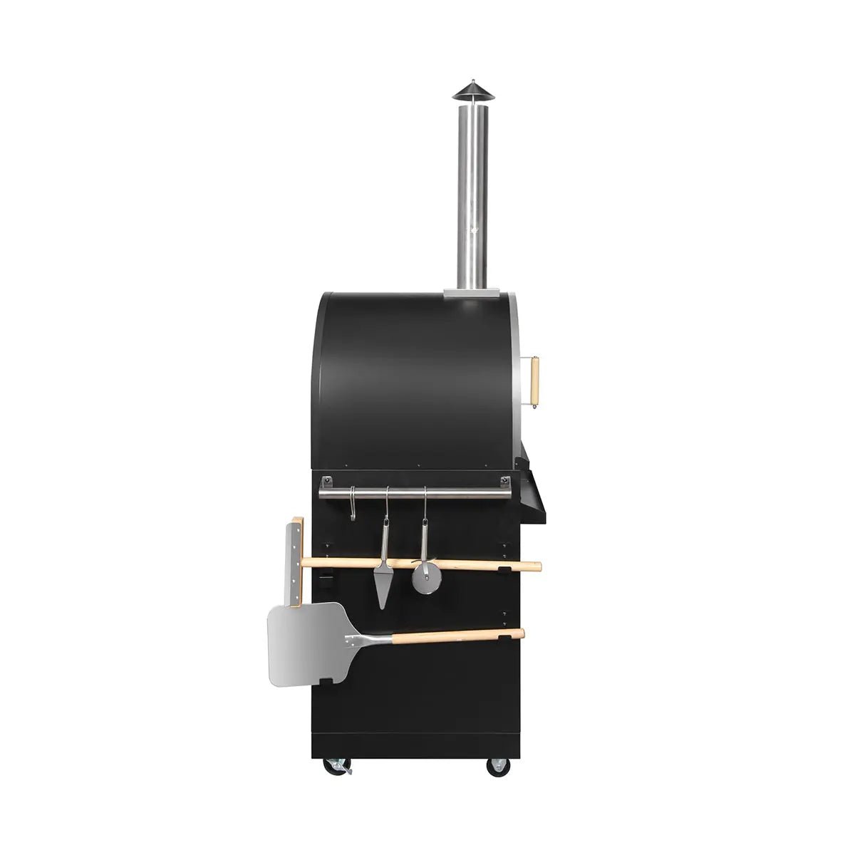 11’ 4-Burner Outdoor Kitchen Island (Black), 48000 BTUs, Built-In Pizza Oven, ¾” Cordierite Pizza Stone, CSA Certified, TMG-LKS11B