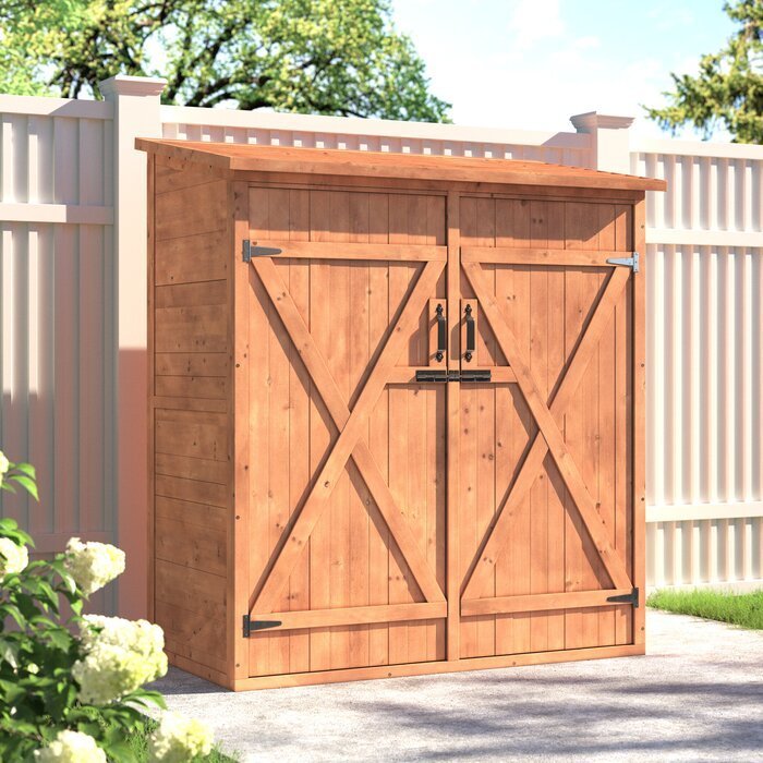 5 ft. W x 2 ft. 7 in. D Solid Wood Lean-To Tool Shed