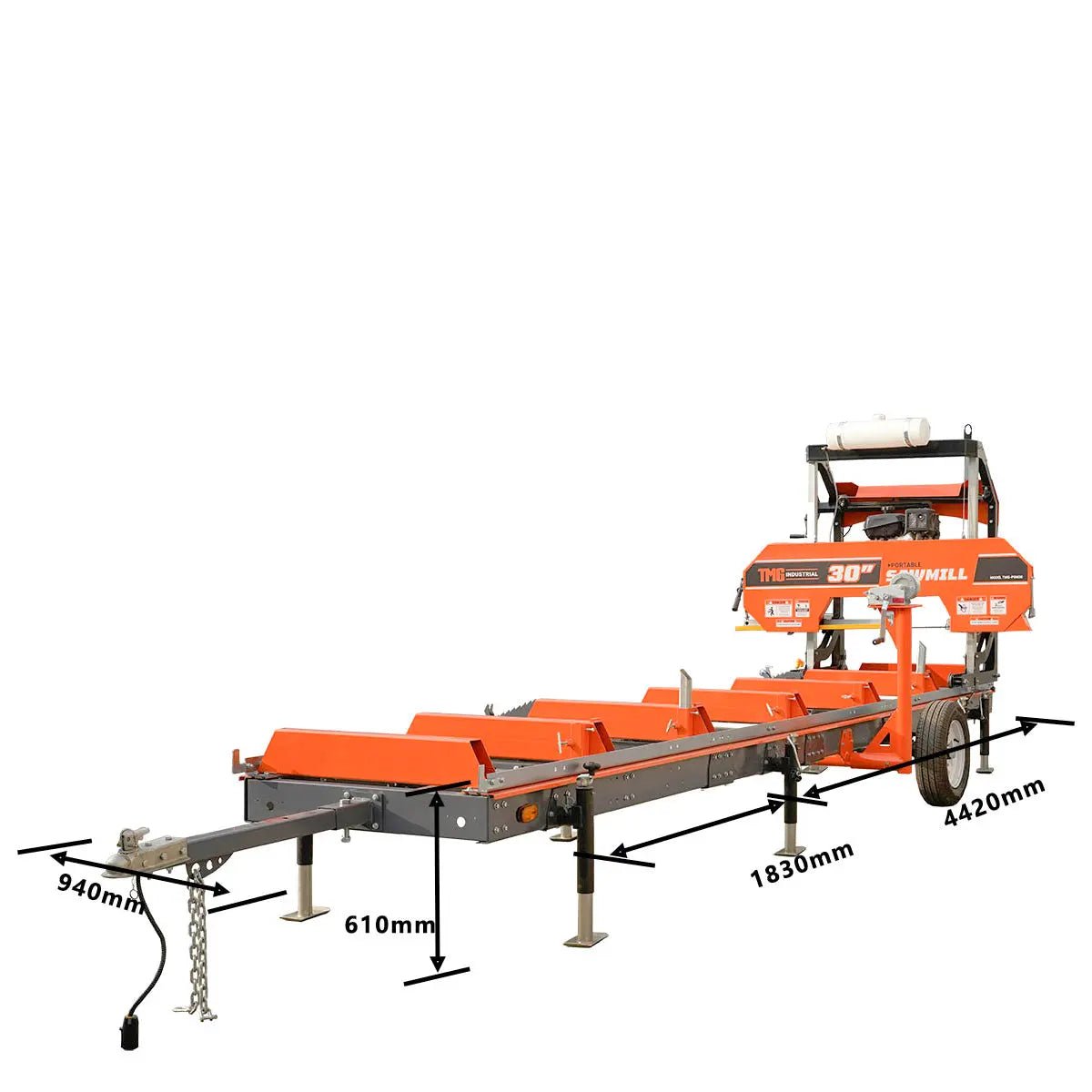 6’ Extension Sub-Frame for TMG-PSM30, 6600 Lb Capacity, Leveling Jacks (2000 Lb Capacity), Saw Head Anti-Roll Plate, 10″ Leveling Height Adjustment, Reversible Design, TMG-PSM30-Sframe-6EX