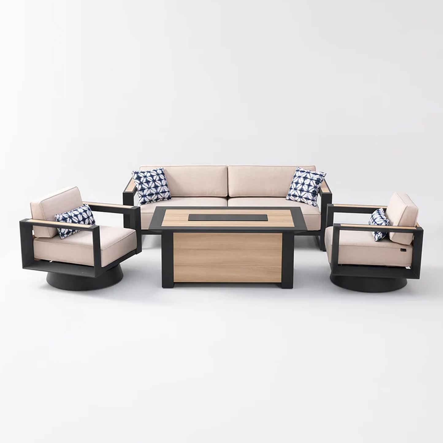 Bundle Set – Mirador 4-piece conversation fire pit + 111SR Pergola 10*13