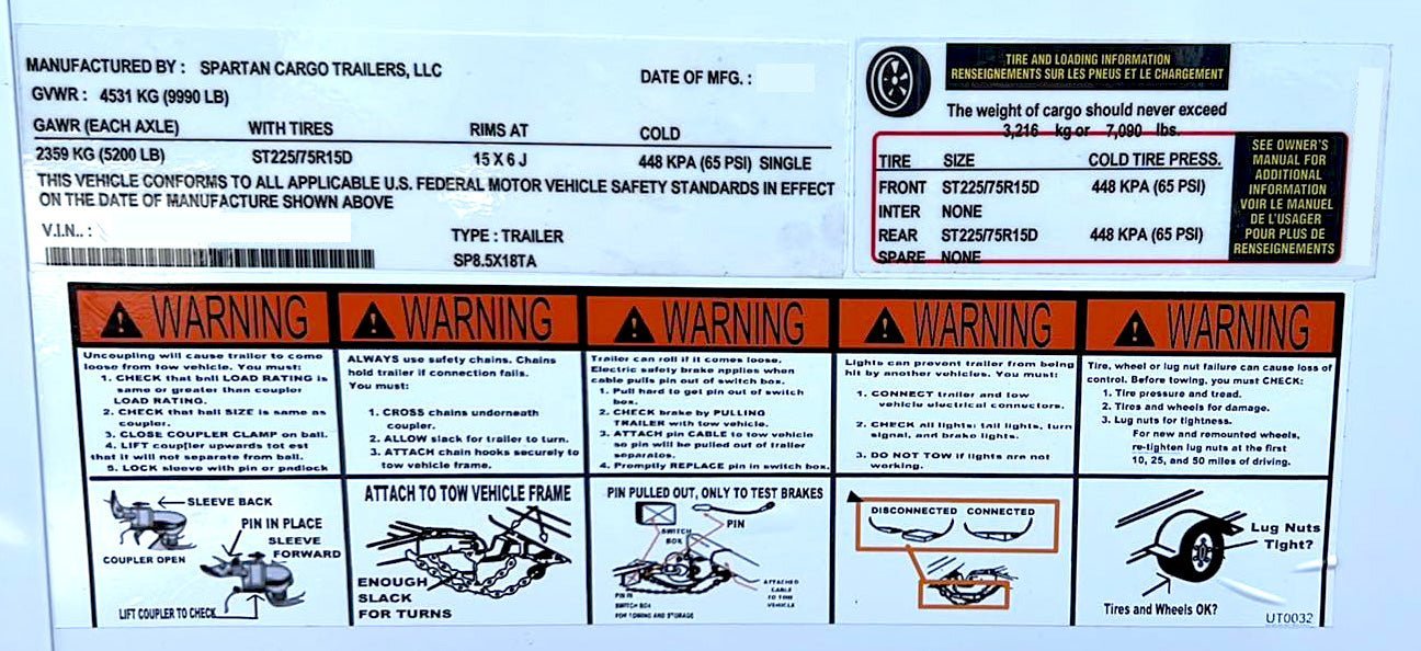 Spartan 8.5X18 Tandem Axle Enclosed Cargo Trailer | White | SP8.5X18TA