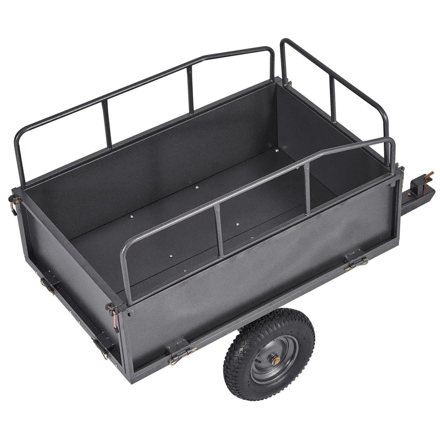 600 lbs Steel Dump Cart, 17 Cu. Ft Capacity, Heavy-Duty Tow Behind for ATV/UTV, DOBA-DC600