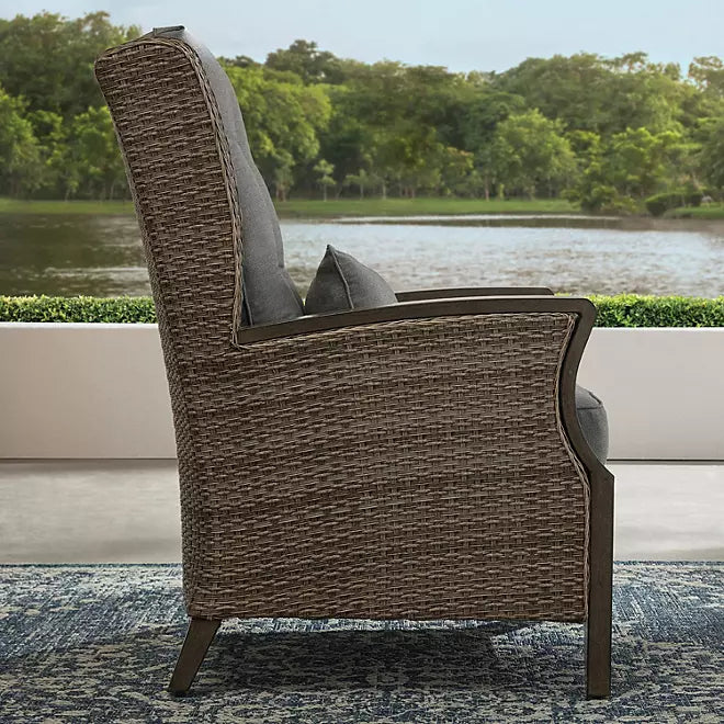 Newcastle 6-Piece Patio Deep Seating Set with Fire Pit – Smoke – Member’s Mark