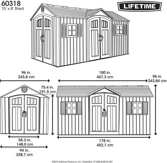 Lifetime 20 Ft. X 8 Ft. Outdoor Storage Shed