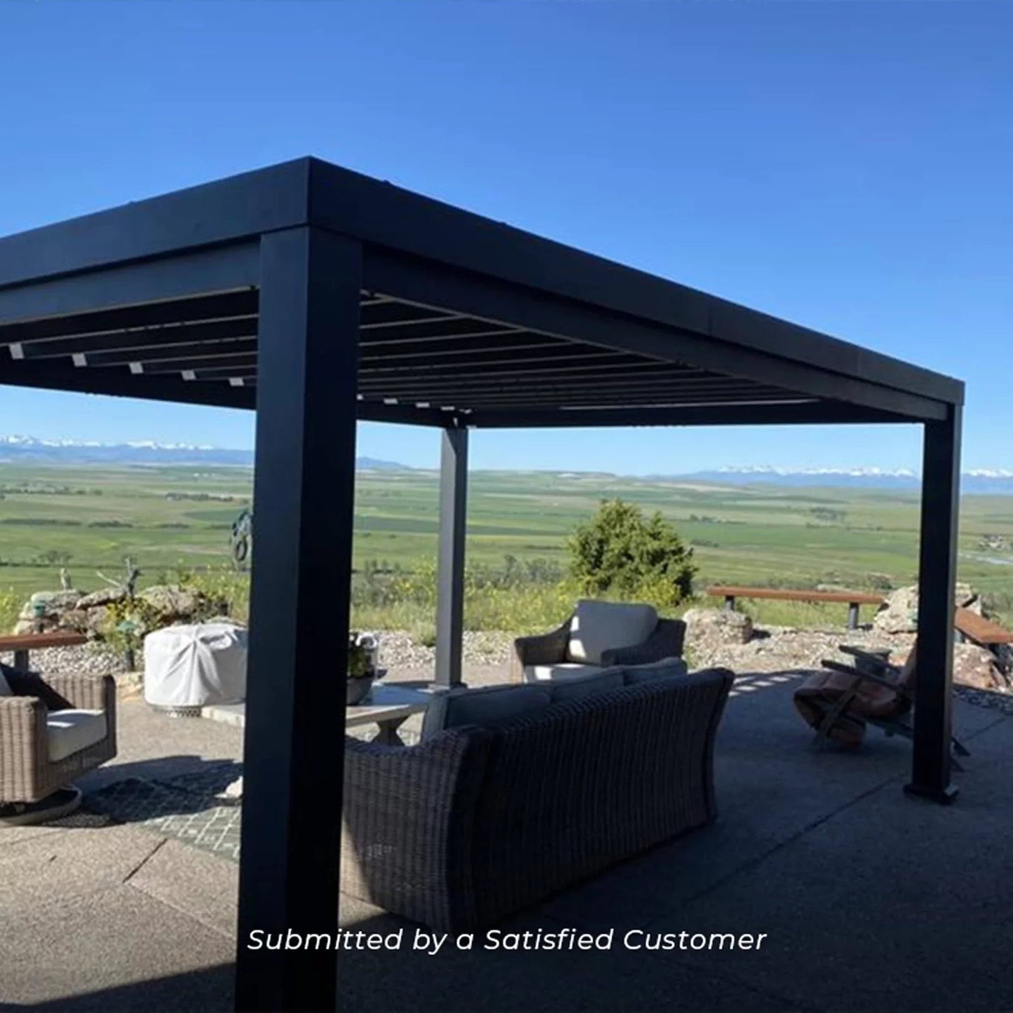 14X12 TRENTON MODERN STEEL PERGOLA WITH SAIL SHADE SOFT CANOPY