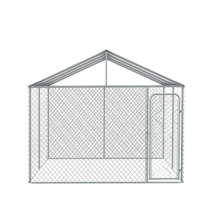 10’ x 10’ Outdoor Dog Kennel Playpen w/Cover, Outdoor Dog Runner, Pet Exercise House, Lockable Gate, 6’ Chain-Link Fence, TMG-DCP1010