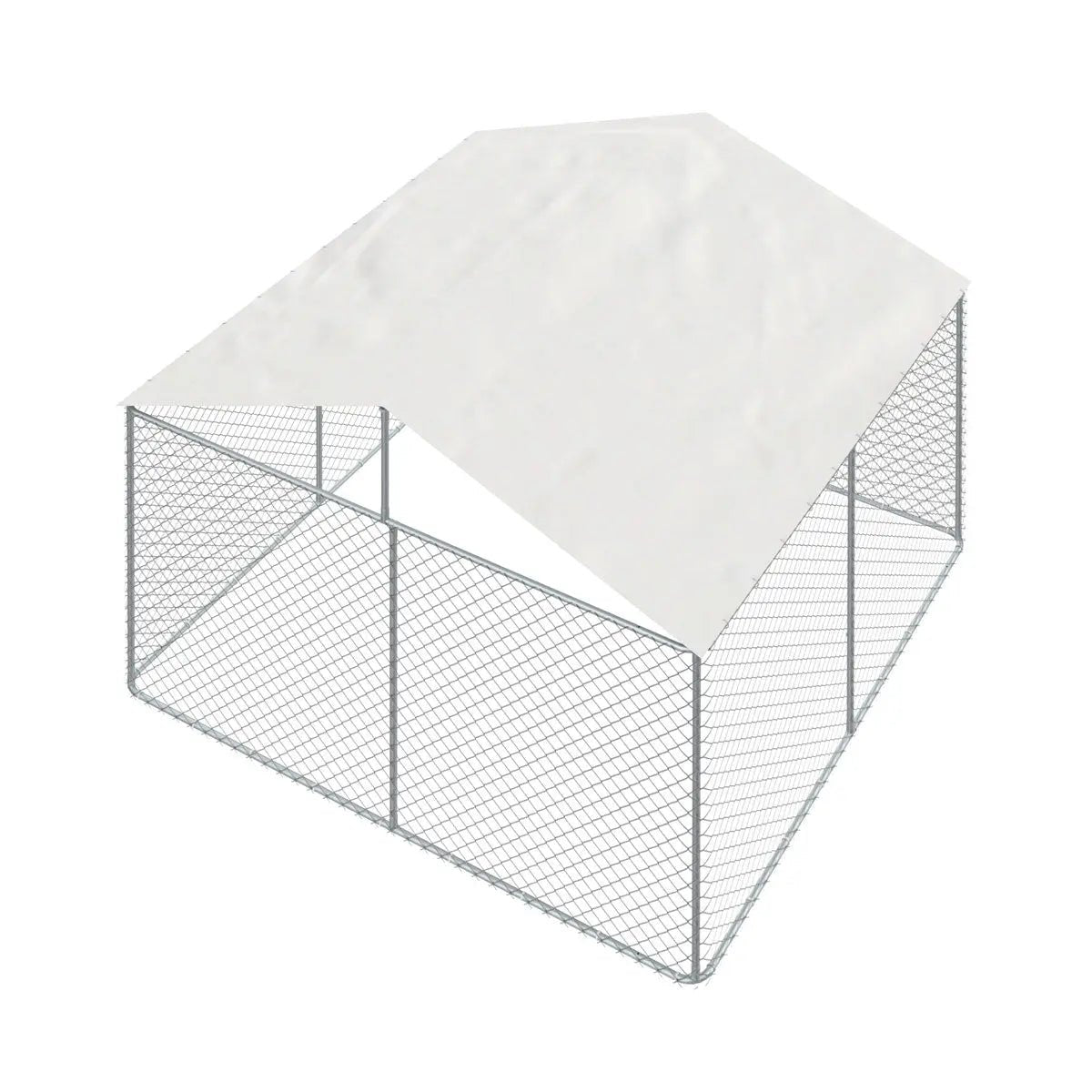 10’ x 10’ Outdoor Dog Kennel Playpen w/Cover, Outdoor Dog Runner, Pet Exercise House, Lockable Gate, 6’ Chain-Link Fence, TMG-DCP1010