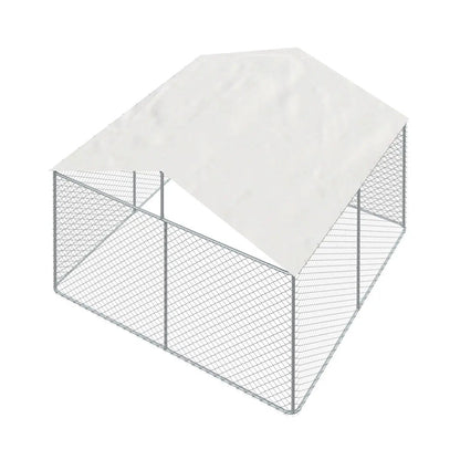 10’ x 10’ Outdoor Dog Kennel Playpen w/Cover, Outdoor Dog Runner, Pet Exercise House, Lockable Gate, 6’ Chain-Link Fence, TMG-DCP1010