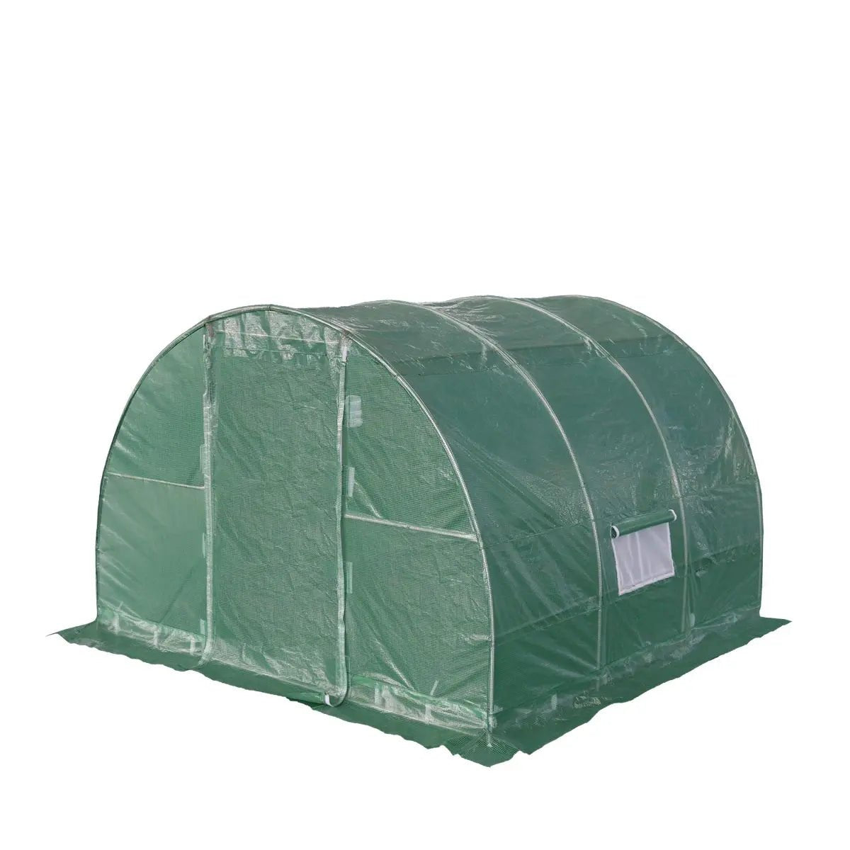 10’ x 10’ Tunnel Greenhouse Grow Tent w/Ripstop Leno Cover, Cold Frame, Roll-Up Mesh Windows, Round Top Roof, TMG-GH1010R