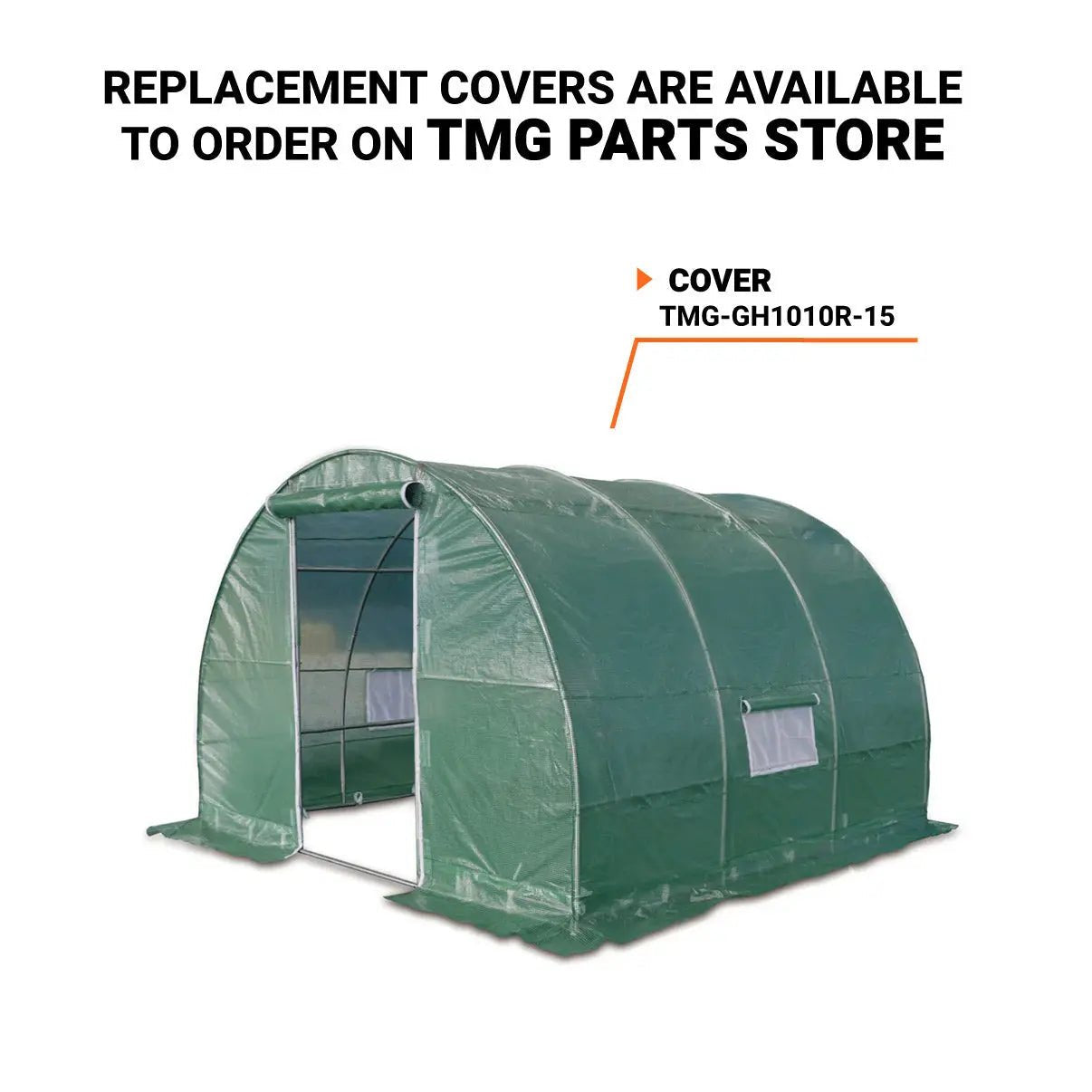 10’ x 10’ Tunnel Greenhouse Grow Tent w/Ripstop Leno Cover, Cold Frame, Roll-Up Mesh Windows, Round Top Roof, TMG-GH1010R