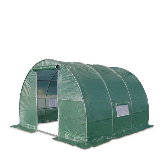 10’ x 10’ Tunnel Greenhouse Grow Tent w/Ripstop Leno Cover, Cold Frame, Roll-Up Mesh Windows, Round Top Roof, TMG-GH1010R
