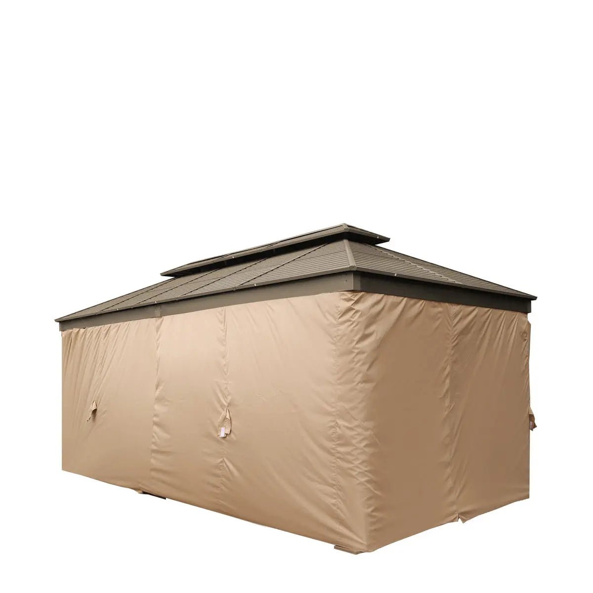 10’ x 20’ Hardtop, Double Tier Steel Roof Patio Gazebo, Mosquito Nets & Curtains Included, TMG-LGZ21