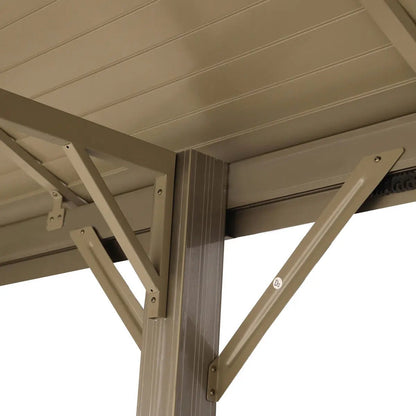 10’ x 20’ Hardtop, Double Tier Steel Roof Patio Gazebo, Mosquito Nets & Curtains Included, TMG-LGZ21