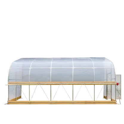 10’ x 20’ Lean-To Greenhouse Grow Tent w/6 Mil Clear EVA Plastic Film, Cold Frame, Hand Crank Roll-Up Side, 6-½’ Sidewall, TMG-GHL1020