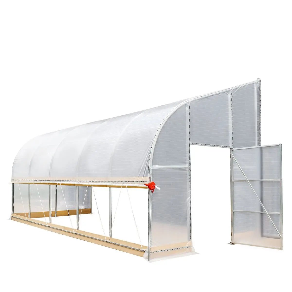 10’ x 20’ Lean-To Greenhouse Grow Tent w/6 Mil Clear EVA Plastic Film, Cold Frame, Hand Crank Roll-Up Side, 6-½’ Sidewall, TMG-GHL1020