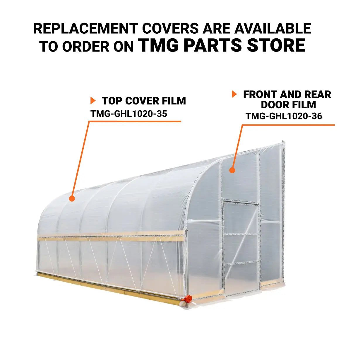 10’ x 20’ Lean-To Greenhouse Grow Tent w/6 Mil Clear EVA Plastic Film, Cold Frame, Hand Crank Roll-Up Side, 6-½’ Sidewall, TMG-GHL1020