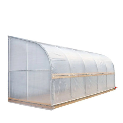 10’ x 20’ Lean-To Greenhouse Grow Tent w/6 Mil Clear EVA Plastic Film, Cold Frame, Hand Crank Roll-Up Side, 6-½’ Sidewall, TMG-GHL1020