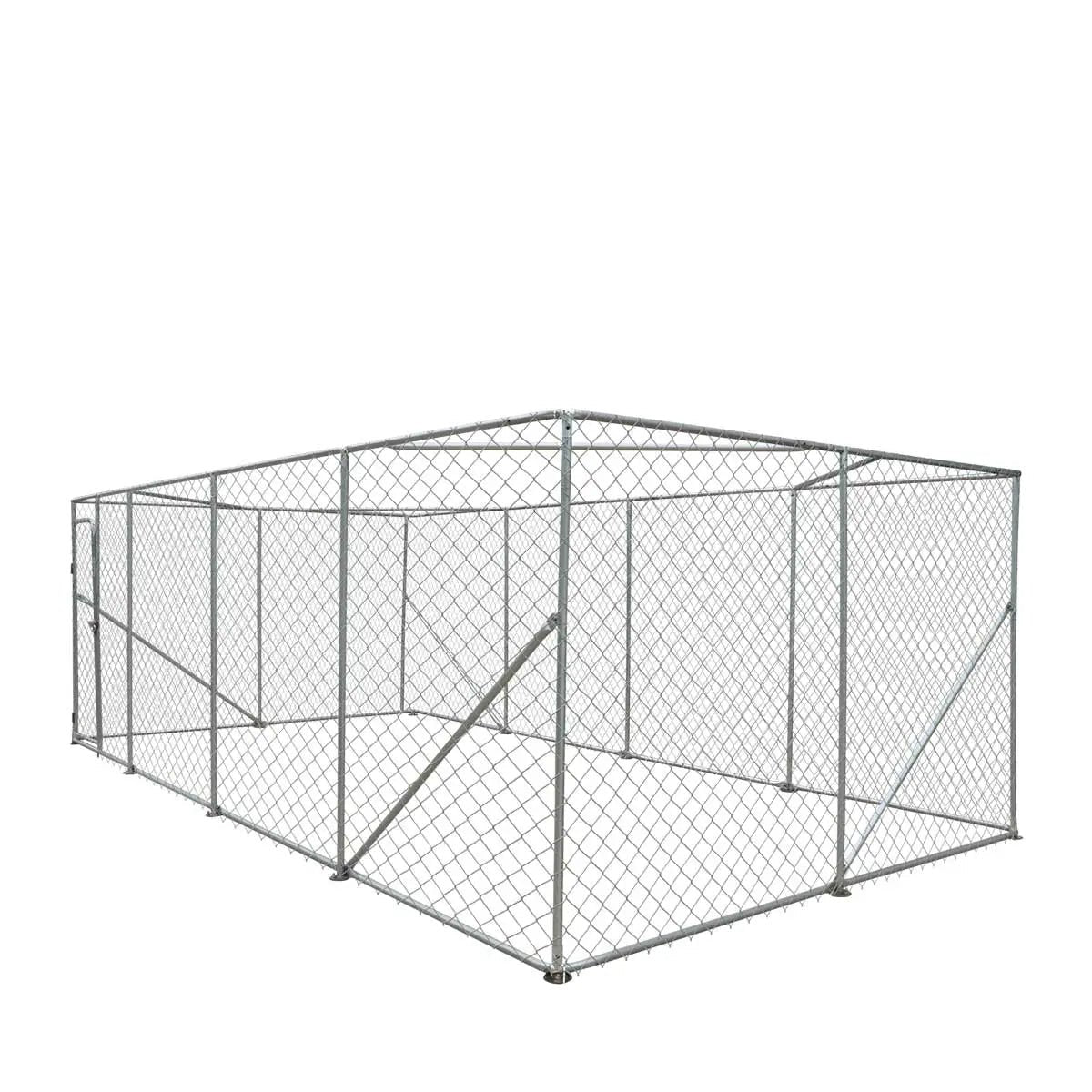 10’ x 20’ Outdoor Dog Kennel Playpen, Outdoor Dog Runner, Pet Exercise House, Lockable Gate, 6’ Chain-Link Fence, TMG-DCP1020