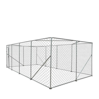 10’ x 20’ Outdoor Dog Kennel Playpen, Outdoor Dog Runner, Pet Exercise House, Lockable Gate, 6’ Chain-Link Fence, TMG-DCP1020