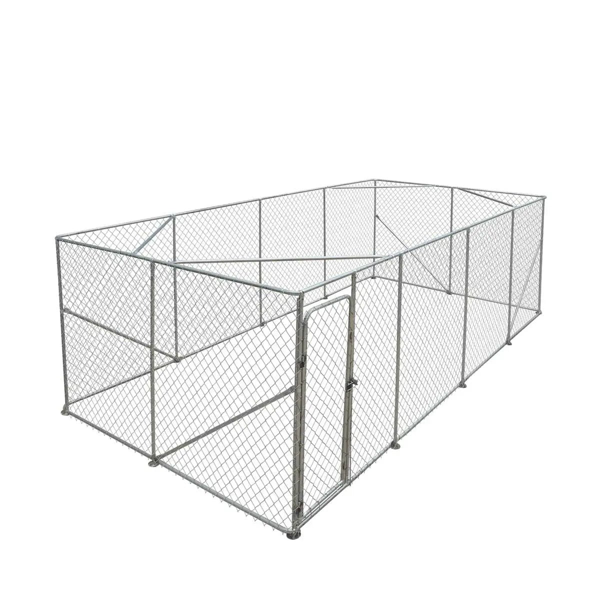 10’ x 20’ Outdoor Dog Kennel Playpen, Outdoor Dog Runner, Pet Exercise House, Lockable Gate, 6’ Chain-Link Fence, TMG-DCP1020