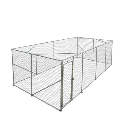 10’ x 20’ Outdoor Dog Kennel Playpen, Outdoor Dog Runner, Pet Exercise House, Lockable Gate, 6’ Chain-Link Fence, TMG-DCP1020