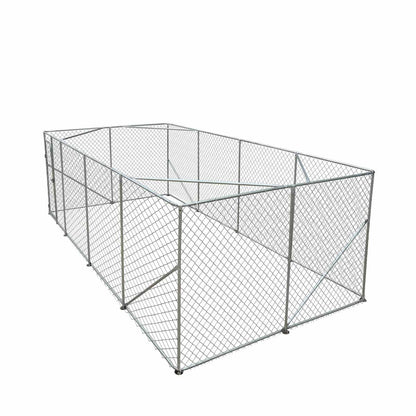 10’ x 20’ Outdoor Dog Kennel Playpen, Outdoor Dog Runner, Pet Exercise House, Lockable Gate, 6’ Chain-Link Fence, TMG-DCP1020