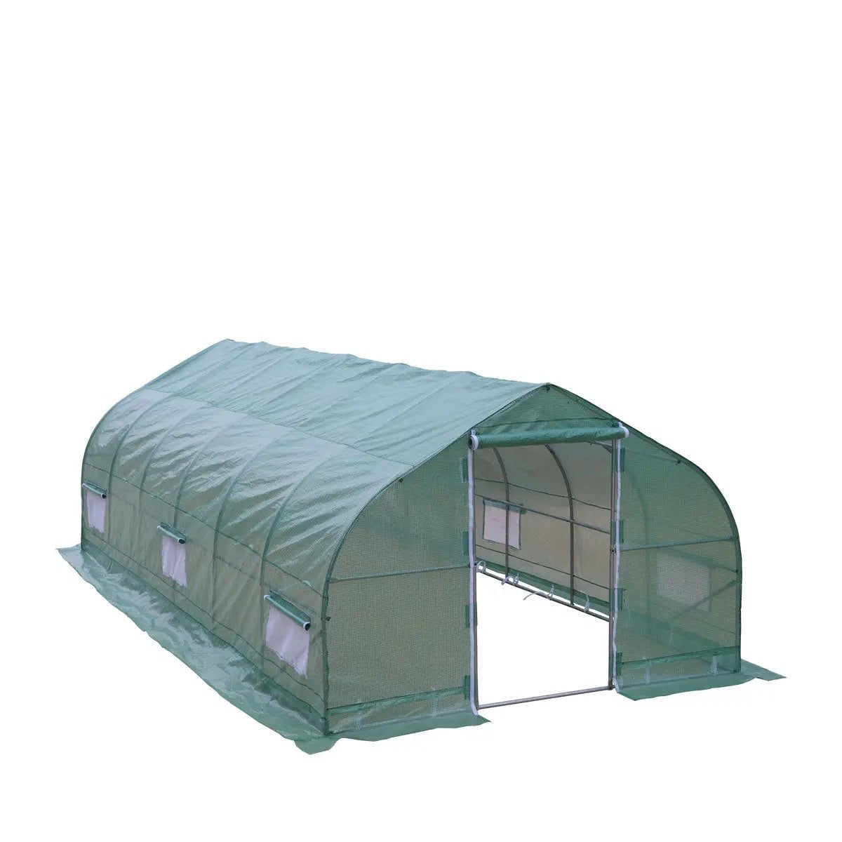 10’ x 20’ Tunnel Greenhouse Grow Tent w/Ripstop Leno Cover, Cold Frame, Roll-Up Mesh Windows, Peak Roof, TMG-GH1020P