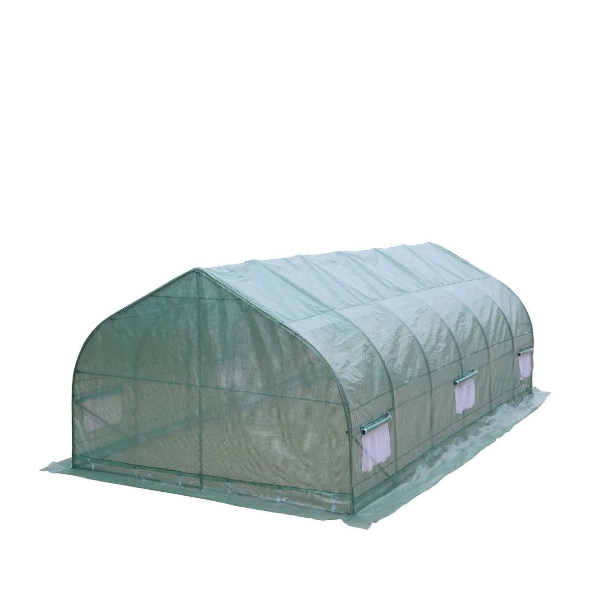 10’ x 20’ Tunnel Greenhouse Grow Tent w/Ripstop Leno Cover, Cold Frame, Roll-Up Mesh Windows, Peak Roof, TMG-GH1020P