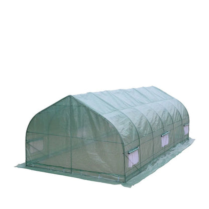 10’ x 20’ Tunnel Greenhouse Grow Tent w/Ripstop Leno Cover, Cold Frame, Roll-Up Mesh Windows, Peak Roof, TMG-GH1020P