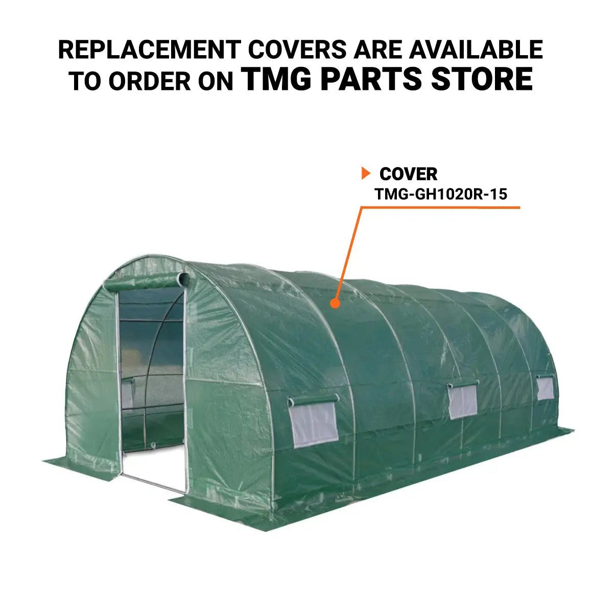 10’ x 20’ Tunnel Greenhouse Grow Tent w/Ripstop Leno Cover, Cold Frame, Roll-Up Mesh Windows, Round Top Roof, TMG-GH1020R
