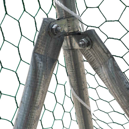 10’ x 20’ Wire Mesh Chicken Run Shelter Coop, Galvanized Steel, 200 Sq-Ft, Lockable Gate, PVC Coated Mesh, TMG-CRS1020