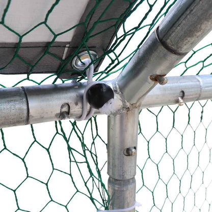 10’ x 20’ Wire Mesh Chicken Run Shelter Coop, Galvanized Steel, 200 Sq-Ft, Lockable Gate, PVC Coated Mesh, TMG-CRS1020