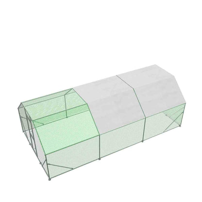 10’ x 20’ Wire Mesh Chicken Run Shelter Coop, Galvanized Steel, 200 Sq-Ft, Lockable Gate, PVC Coated Mesh, TMG-CRS1020