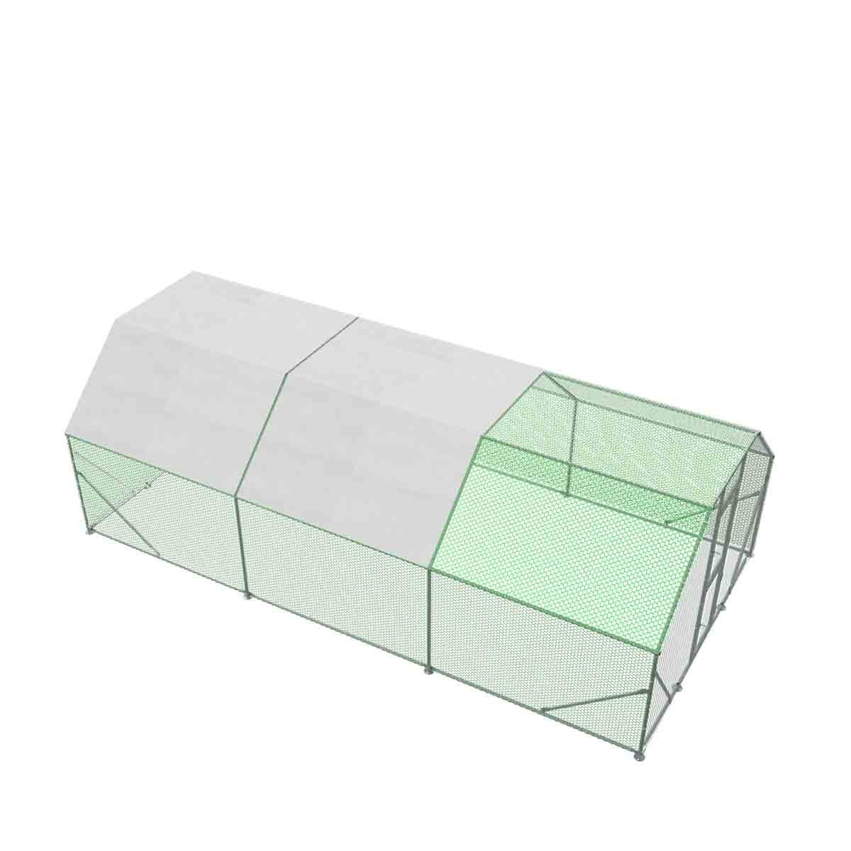 10’ x 20’ Wire Mesh Chicken Run Shelter Coop, Galvanized Steel, 200 Sq-Ft, Lockable Gate, PVC Coated Mesh, TMG-CRS1020