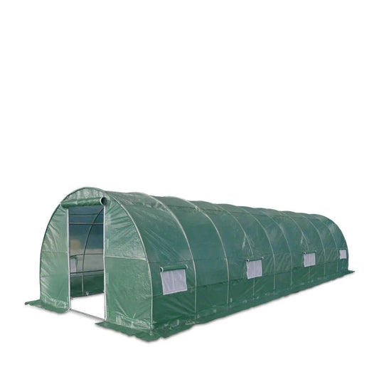 10’ x 30’ Tunnel Greenhouse Grow Tent w/Ripstop Leno Cover, Cold Frame, Roll-Up Mesh Windows, Round Top Roof, TMG-GH1030R