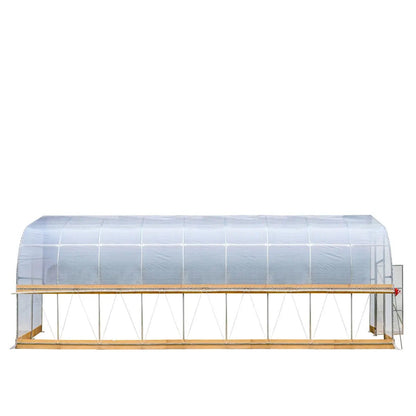 10’ x 40’ Lean-To Greenhouse Grow Tent w/6 Mil Clear EVA Plastic Film, Cold Frame, Hand Crank Roll-Up Side, 6-½’ Sidewall, TMG-GHL1040