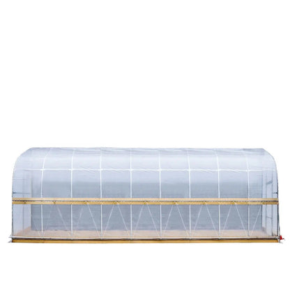 10’ x 40’ Lean-To Greenhouse Grow Tent w/6 Mil Clear EVA Plastic Film, Cold Frame, Hand Crank Roll-Up Side, 6-½’ Sidewall, TMG-GHL1040