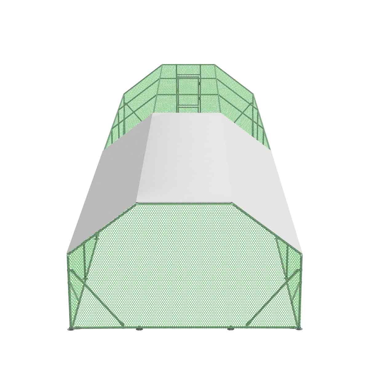 10’ x 40’ Wire Mesh Chicken Run Shelter Coop, Galvanized Steel, 400 Sq-Ft, Lockable Gate, PVC Coated Mesh, TMG-CRS1040