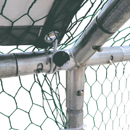 10’ x 40’ Wire Mesh Chicken Run Shelter Coop, Galvanized Steel, 400 Sq-Ft, Lockable Gate, PVC Coated Mesh, TMG-CRS1040