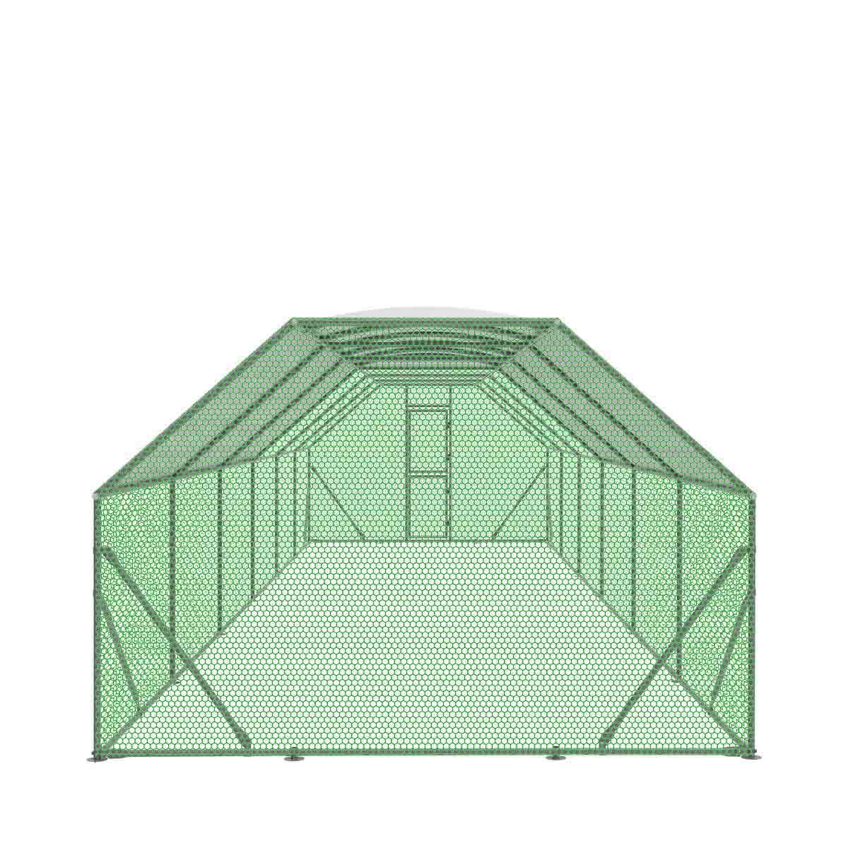 10’ x 40’ Wire Mesh Chicken Run Shelter Coop, Galvanized Steel, 400 Sq-Ft, Lockable Gate, PVC Coated Mesh, TMG-CRS1040
