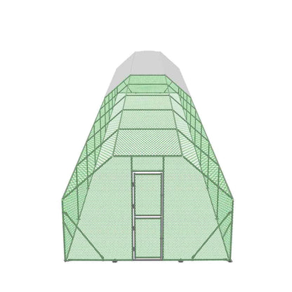 10’ x 60’ Wire Mesh Chicken Run Shelter Coop, Galvanized Steel, 600 Sq-Ft, Lockable Gate, PVC Coated Mesh, TMG-CRS1060