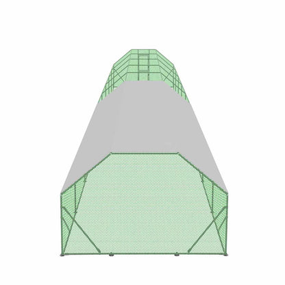 10’ x 60’ Wire Mesh Chicken Run Shelter Coop, Galvanized Steel, 600 Sq-Ft, Lockable Gate, PVC Coated Mesh, TMG-CRS1060