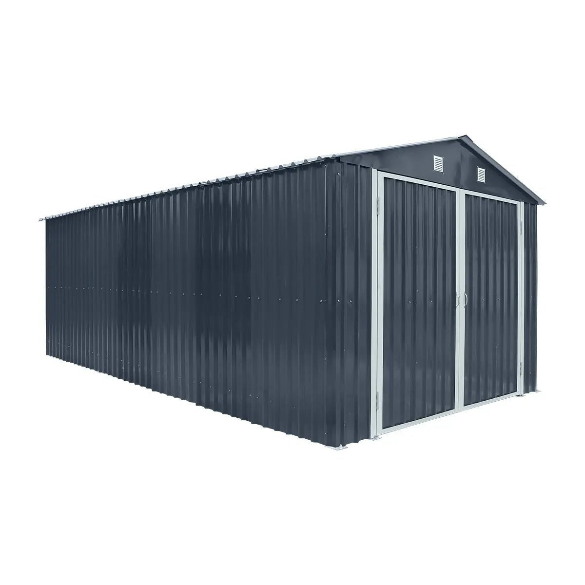 Pro Series 10′ x 20′ Metal Garage Shed with Double Front Doors and Side Entry Door, 8′ Peak Height TMG-MS1020B