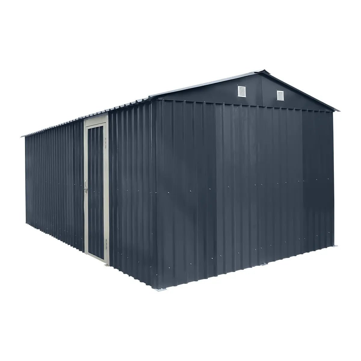 Pro Series 10′ x 20′ Metal Garage Shed with Double Front Doors and Side Entry Door, 8′ Peak Height TMG-MS1020B