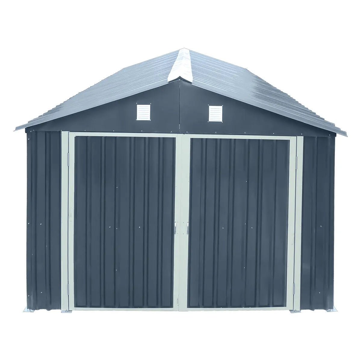 Pro Series 10′ x 20′ Metal Garage Shed with Double Front Doors and Side Entry Door, 8′ Peak Height TMG-MS1020B