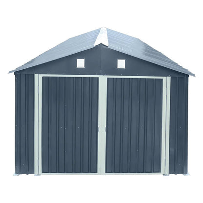 Pro Series 10′ x 20′ Metal Garage Shed with Double Front Doors and Side Entry Door, 8′ Peak Height TMG-MS1020B