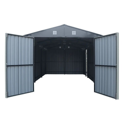Pro Series 10′ x 20′ Metal Garage Shed with Double Front Doors and Side Entry Door, 8′ Peak Height TMG-MS1020B